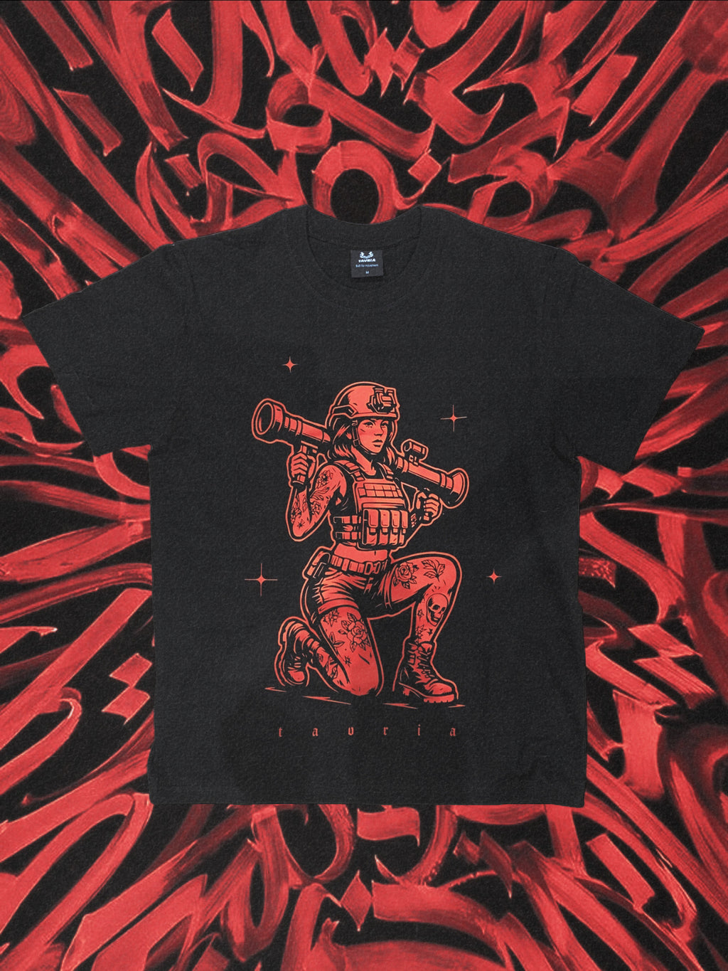 TAVRIA Night Raid — T-Shirt mit Combat-Art im Military-Stil